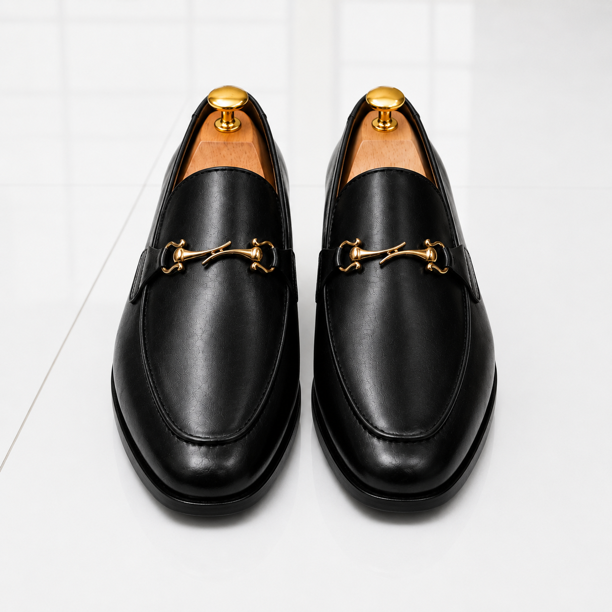 Luxury Black Leather Horsebit Loafers – Premium Formal Dress Shoes for Men
