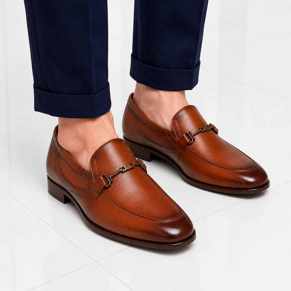 Velmora Premium Leather Horsebit Loafers – Brown/Black-25453