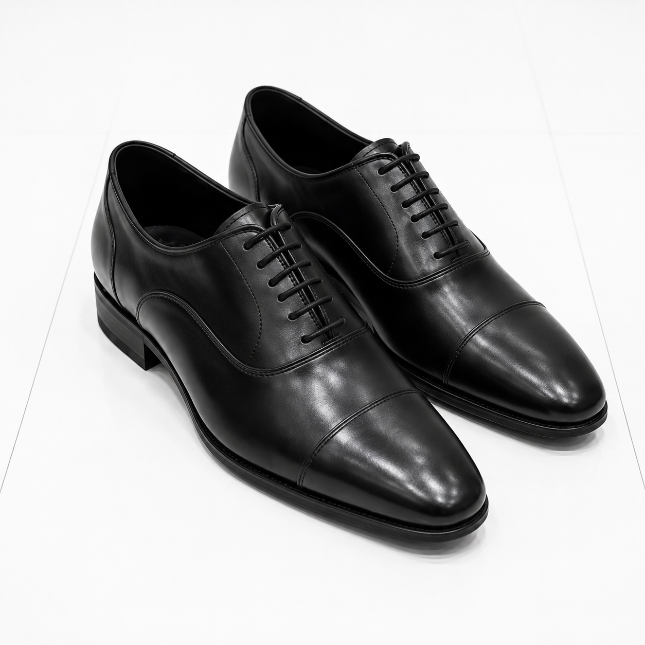 Velmora Genuine Cow Leather Oxford Cap-Toe Dress Shoes for Men
