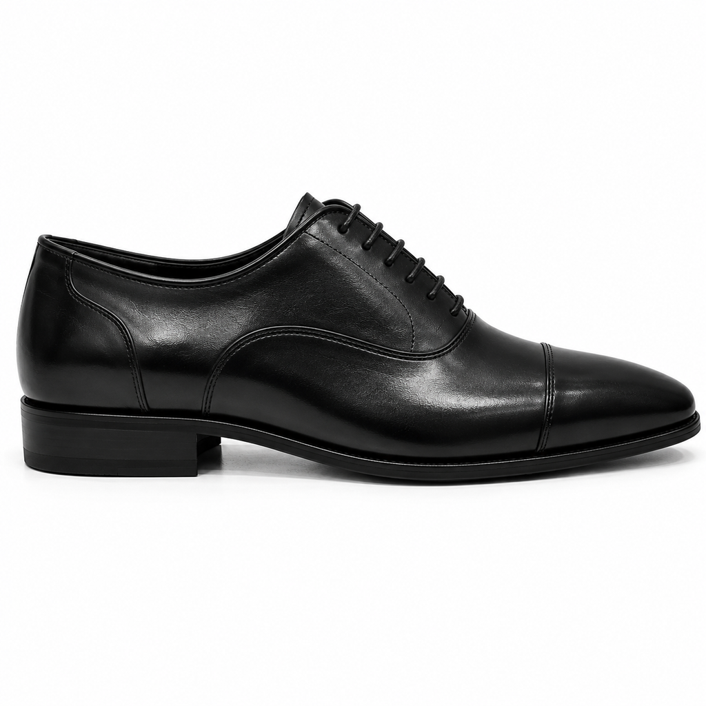 Velmora Genuine Cow Leather Oxford Cap-Toe Dress Shoes for Men