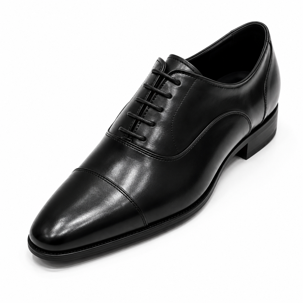 Velmora Genuine Cow Leather Oxford Cap-Toe Dress Shoes for Men