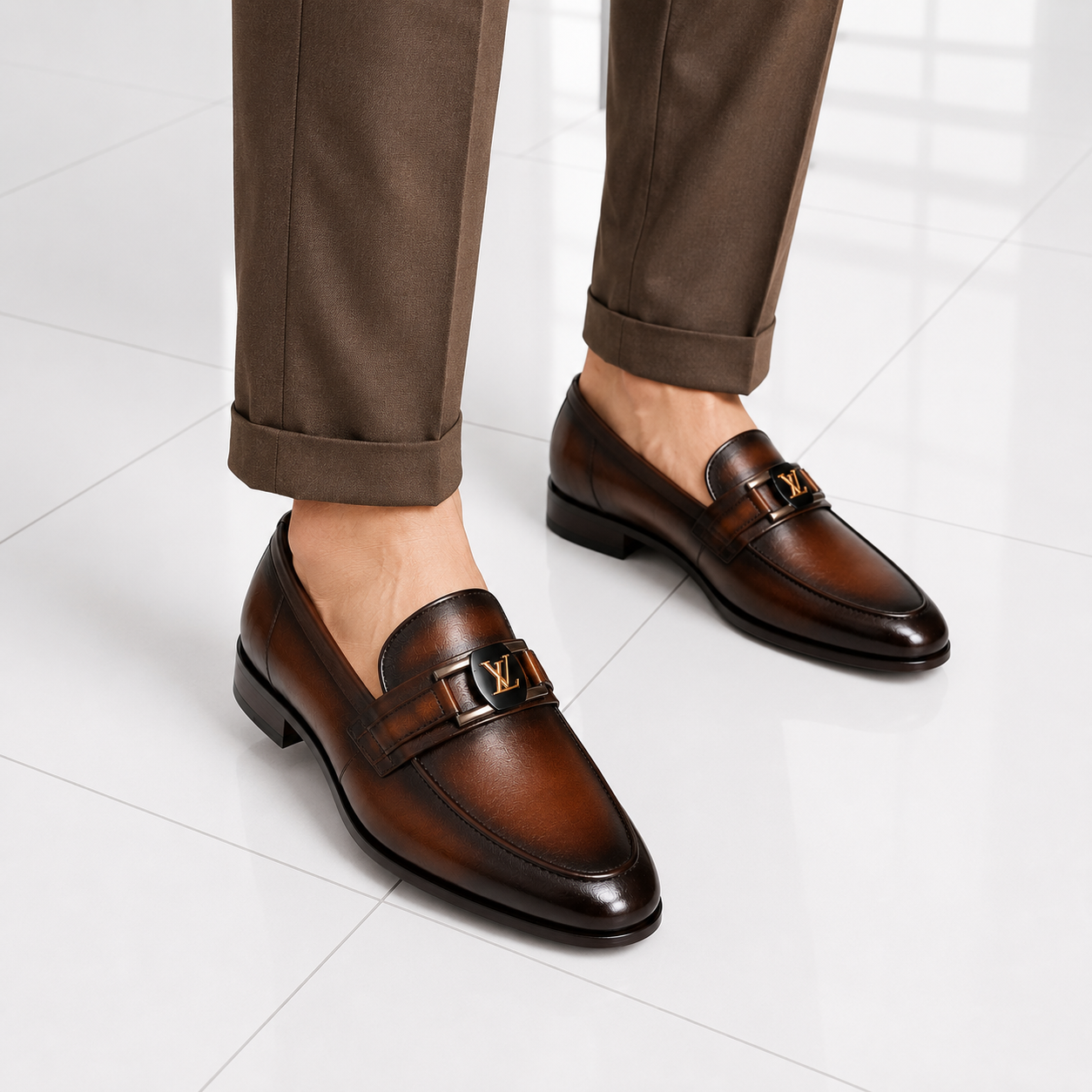 Velmora Monarch Leather Loafer –Dark Brown