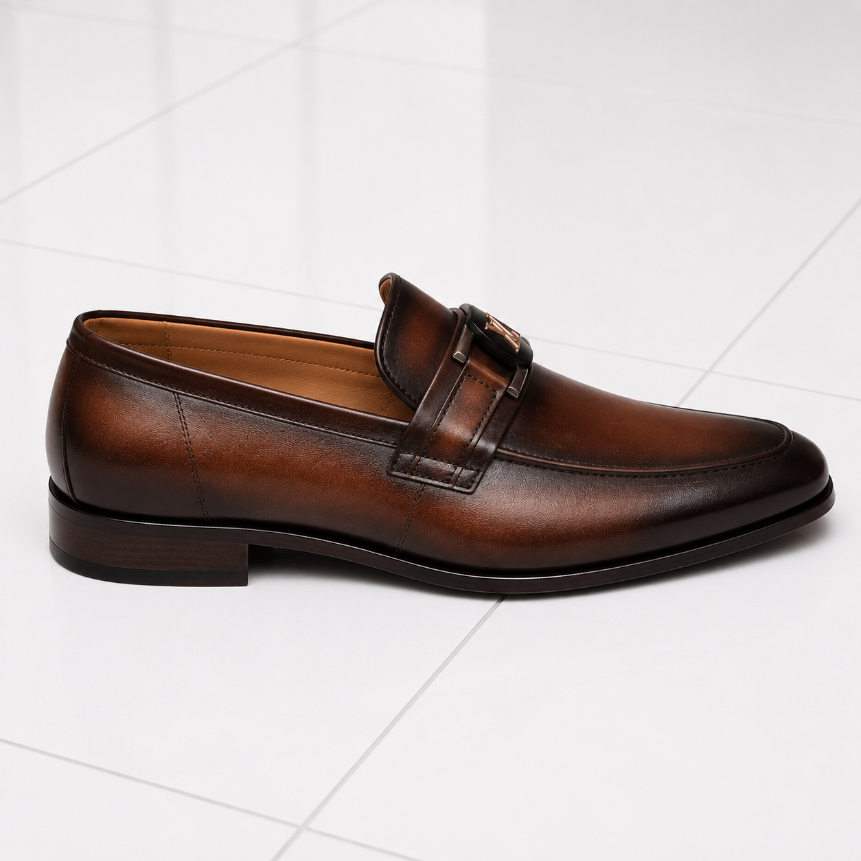 Velmora Monarch Leather Loafer –Dark Brown